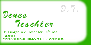 denes teschler business card